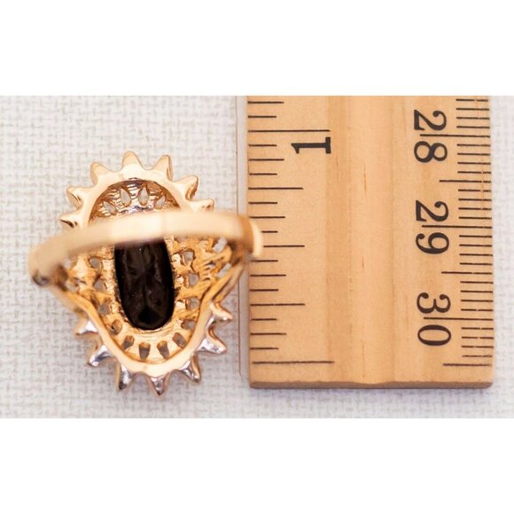 Vintage Gold Contemporary Gothic Ring Size 9 1/2 -T1 - Picture 3 of 3